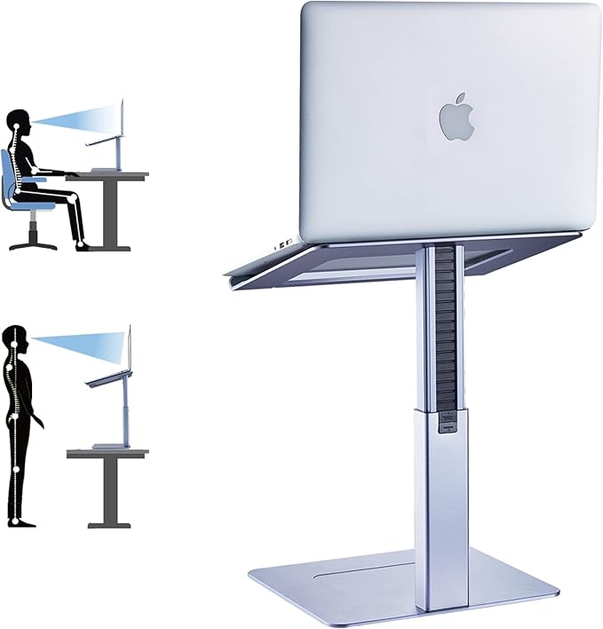 Adjustable Laptop Stand Tall Strong Airflow Suitable for 13.3-17.3 Inch Laptops Lift Screen to Eye Level for Video Conferences