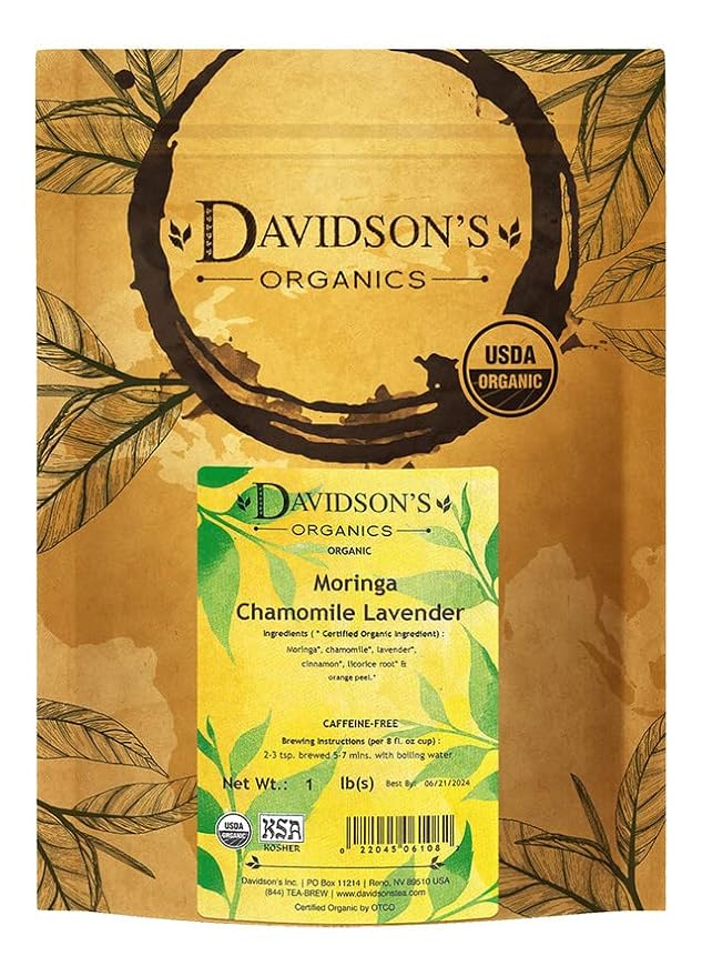 Davidson's Organics Moringa Chamomile Lavender Loose Leaf Tea 16-Ounce Bag
