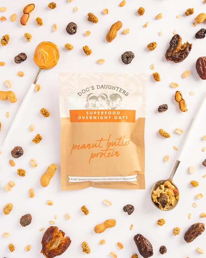 Doc's Daughters Superfood Overnight Oats - Peanut Butter Protein (6 Pack)