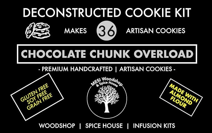 Chocolate Chunk Overload | Gluten Free Cookies| Chocolate Chip Cookie Mix | Cookie Dough Mix Makes 36 Almond Flour Cookies| A Sweet Healthy Desert Made With Almond Flour