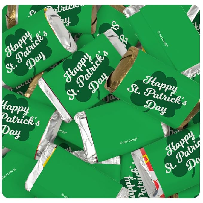34 Pcs St. Patrick's Day Candy Favors Miniatures Chocolate - No Assembly Required - Clover