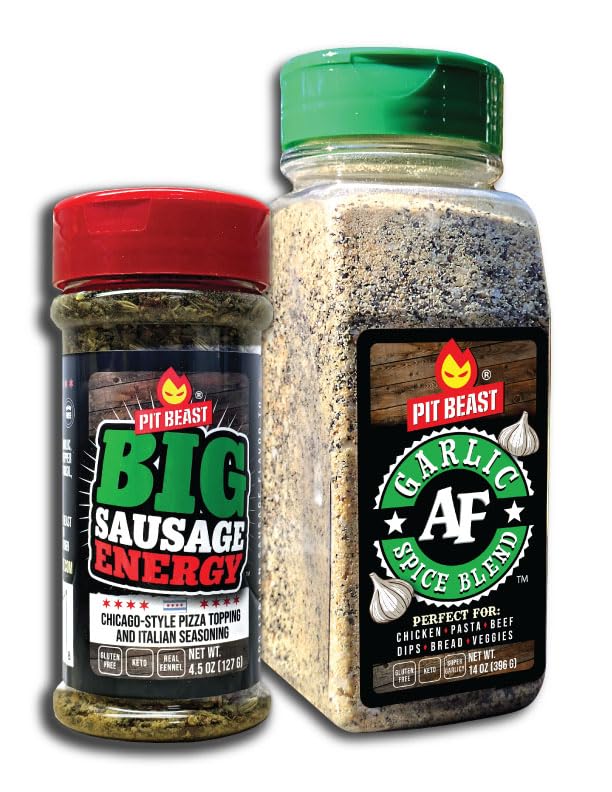 Italian Seasoning Bundle - Pizza Night and Pasta Night Spice Blends - Ultimate Bundle - Pit Beast - Garlic AF and Big Sausage Energy - VEGAN - NO JUNK!
