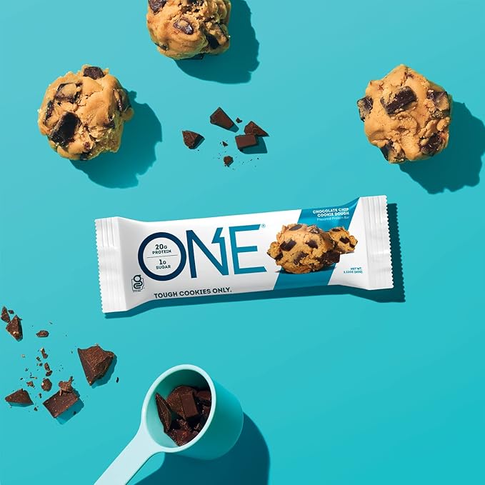 ONE Protein Bars Chocolate Chip Cookie Dough Gluten Free Protein Bars with 20g Protein &amp Protein Bars Birthday Cake Gluten Free Protein Bars with 20g Protein and only 1g Sugar