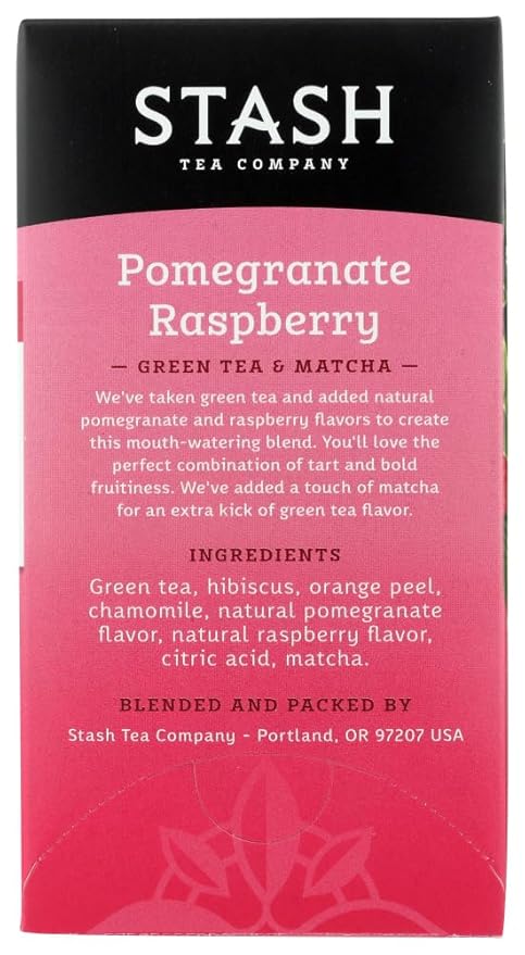Stash Pomegranate Raspberry Green Tea With Matcha - 18 Tea Bags - Case Of 6
