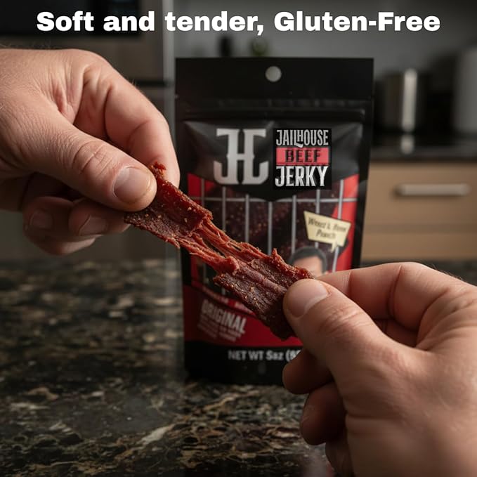 JailHouse Beef Jerky Original | High-Protein Snacks for adults Gluten-Free Jerky Fuel for Active Lifestyles | Uncut Mob Taste | Your Poker Table Carnivore Snax | The Perfect Gourmet Gift for Men