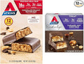 Atkins Chocolate Peanut Butter Protein Meal Bar 16g Protein 12 Count and Caramel Nut Chew Bar 1g Sugar 5 Count
