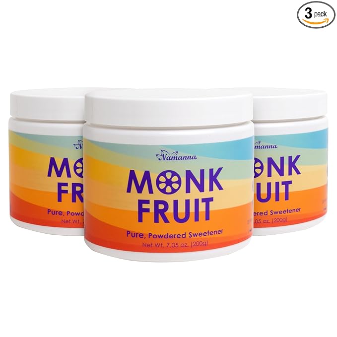 NAMANNA Pure Monk Fruit Sweetener - Zero Calorie Zero Carb Paleo and keto Safe - (7% Mogroside V 200g 1110 Servings) - 3 Pack