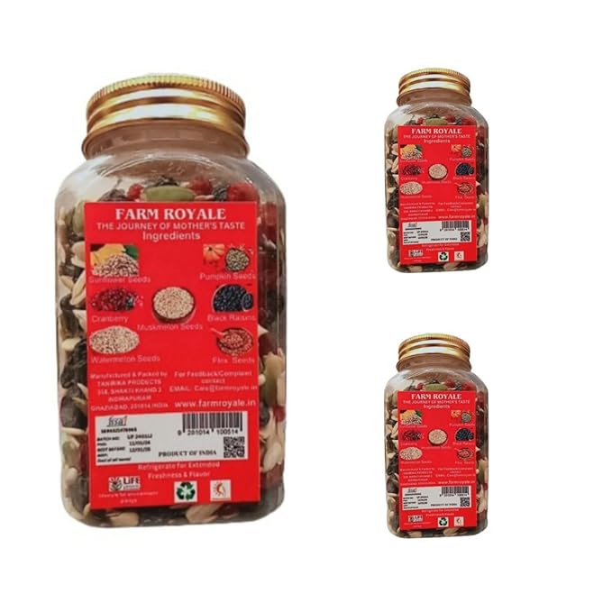 Farm Royale Ready to eat snack seven in one mix -1+1+1 Combo -(250gm +250gm+250gm) ||100% Pure and Natural||Export Quality||Hand picked materrial