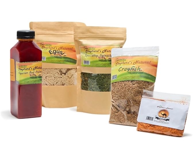 EGUSI SOUP MADE EASY – Get the rich traditional taste of Nigeria in minutes! This full 1.75LB jumbo kit by HATF'S SHEPHERD'S NATURAL serves 4–6 and cooks in just 20 minutes. Perfect for easy meals!