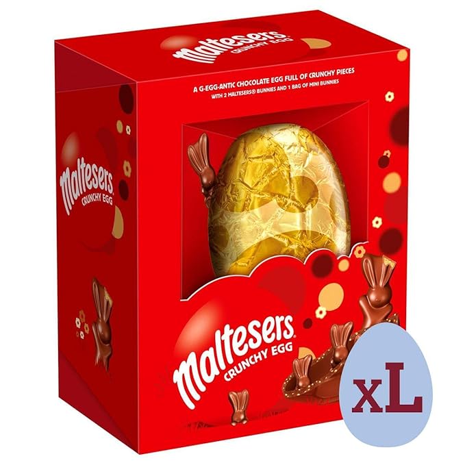 Giant Milk Chocolate Egg with 2 Maltesers Bunnies &amp Bag of Mini Bunnies - 496g