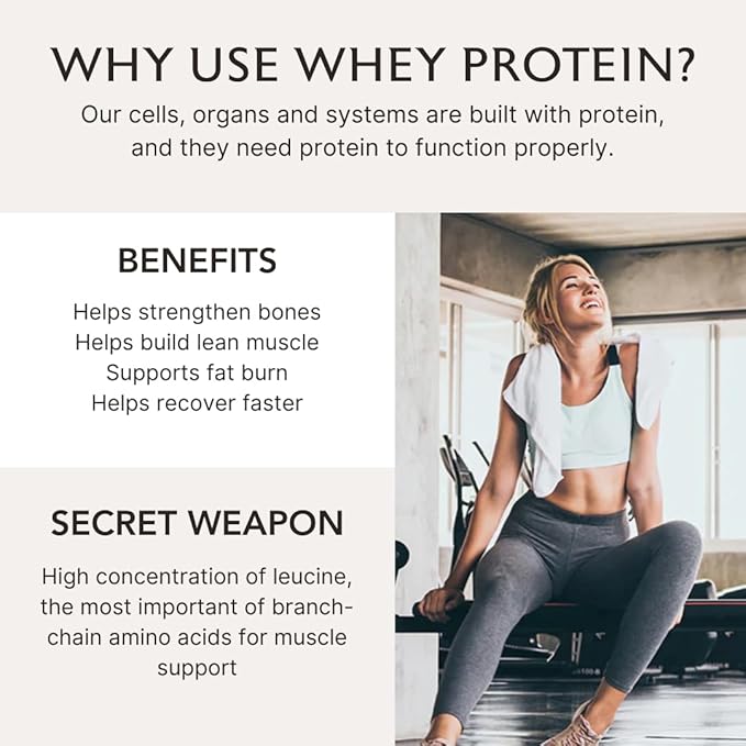 Alaya Naturals - Grass Fed Whey Protein Powder - Vanilla Flavor All Natural Hormone Free - 20g Protein per Serving - Non-GMO rBGH Free Gluten Free - Great Source of BCAA