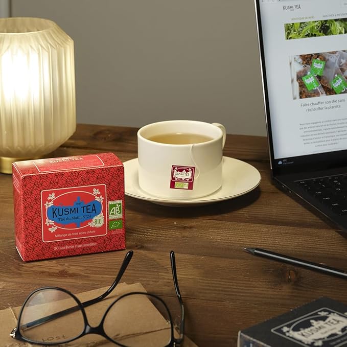 Kusmi Tea - Pack of 2 Boxes of Tea Bags - Anastasia + Russian Morning No.24 - Organic Black Tea with Bergamot + Asian Black Tea Blend - Grand Yunnan Ceylon and Assam - 2x20 Tea Bags