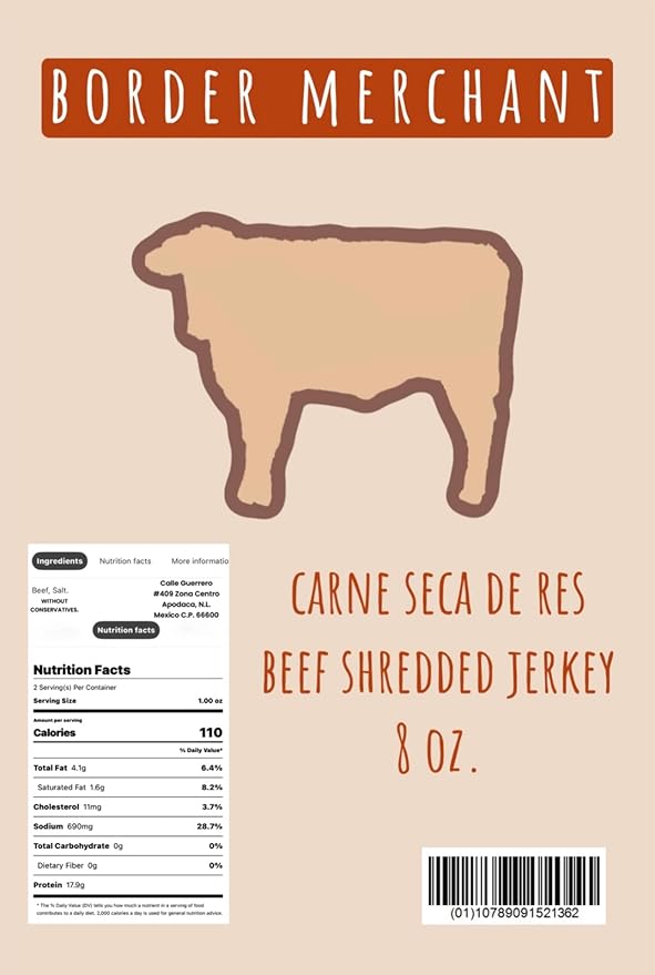 Machacado Carne Seca De Res Beef Machaca Shredded Jerky 8 oz