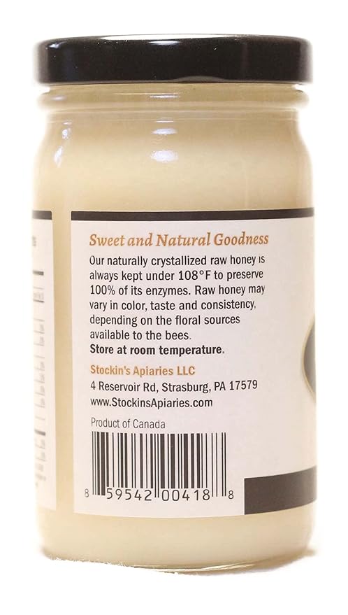 Stockin's Apiaries Raw Alfalfa Honey Unheated Unfiltered &amp Nutritious 10 Oz.