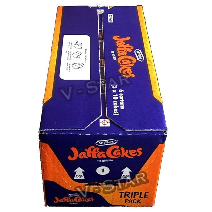 Full Box of MCVITIE'S JAFFA CAKES Triple Pack 6 CARTONS (3 X 10 Cake) 180 Cakes