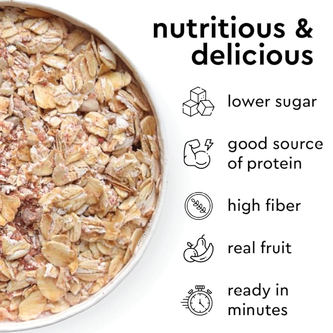 Mylk Labs Maple Strawberry Protein Oatmeal Cups Whole Grain Low Sugar High Fiber Breakfast with Superfoods Quick &amp Easy On the Go Instant Oatmeal Rolled Oats Gluten Free Vegan Nut Free