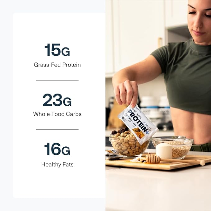 Transparent Labs Protein+ Bars - Whole-Food Protein Bars w/ 15g+ Grass-Fed Whey &amp Egg Whites Protein Natural Peanut &amp Almond Butter No Artificial Sweeteners - Peanut Butter Chocolate Chip 1
