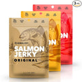 Kaimana Jerky Wild Caught Salmon Jerky - Organic Dried Fish Strips Rich in Omega-3 Protein - Low-Calorie Seafood Snack with No Gluten Less Sodium &amp Sugar - Original Teriyaki Spicy Flavors - 3-