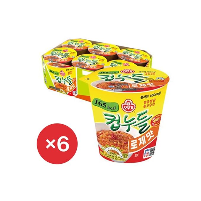 KOREAC_Korean Instant Diet Ramen Cup of Noodles Rosé - Low Calorie Snack Delicious Rosé Flavor(165kcal X 6pcs) Very Popular in Korea
