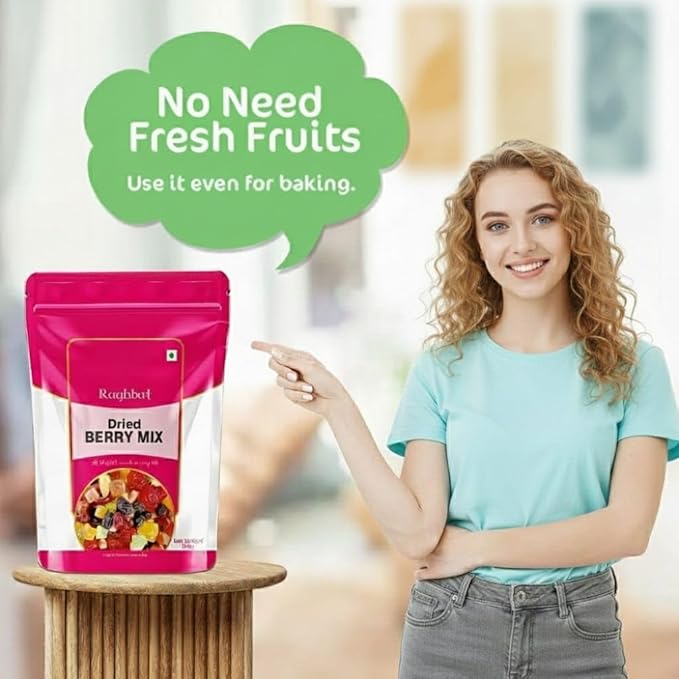 8 in 1 Berry Mix 200g Jar | Dried Berries | Cranberry | Strawberry | Blueberry | Kiwi | Pineapple | Mango | Black Raisins | Snacks | Ready to Eat