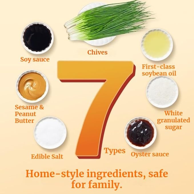Scallion Oil Noodle SaucSesame Scallion Oil Noodle SauceAuthentic Chinese Flavor Ready-to-Use Stir Fry Sauce for Noodles Rice &amp Dumplings 8.4oz/240g (Two bottle combination pack)