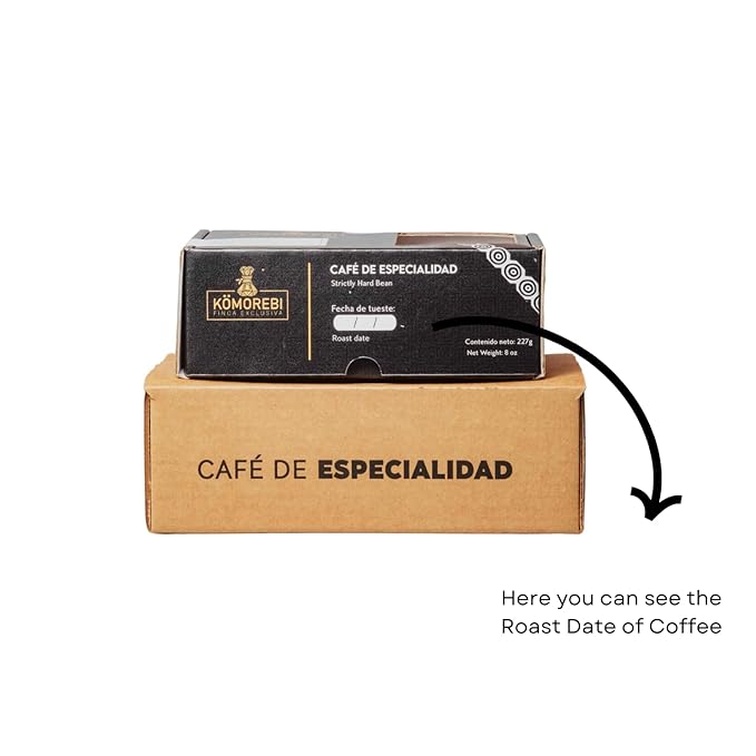 KOMOREBI FINCA EXCLUSIVA - Special Edition Pack (8oz premium roasted coffee + Handmade Wood Craft Souvenir 4.7x3.2In) - from Tarrazu Costa Rica (Ground - Gold Diablito)