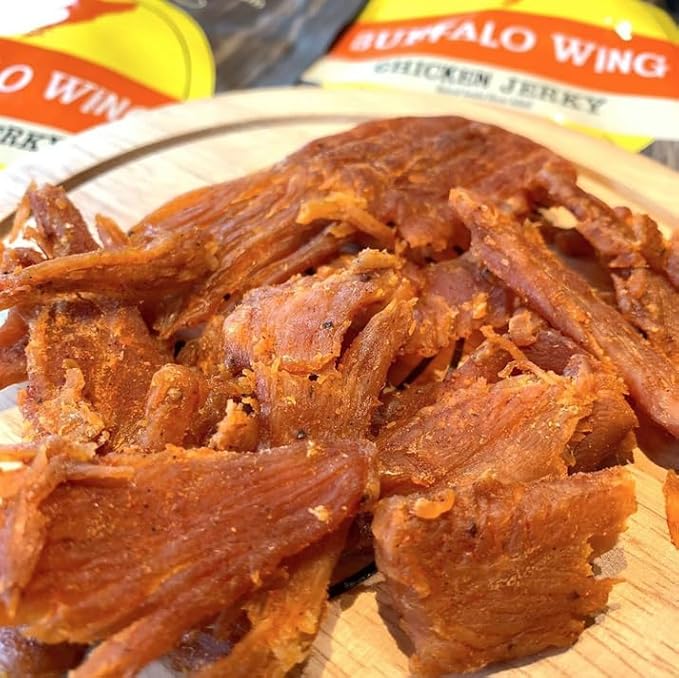 Buffalo Wing All Natural Chicken Jerky - 3 PACK - 100% Whole Muscle Chicken - Low Sodium No Added Preservatives No Added Nitrates &amp No Added MSG - 7.5 oz. total