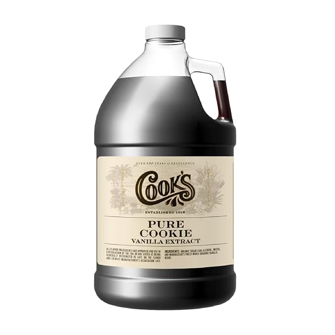 Cook's Pure Cookie Vanilla Extract Floral Vanilla Extract for Cakes Cookies Pastries Ice Creams 128 Ounces (1 Gallon)