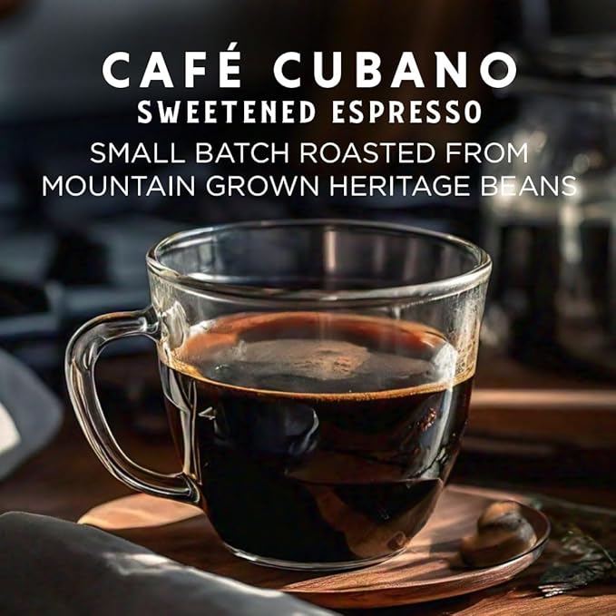 Oriente Sweetened Espresso Coffee Pods 50 ct Dark Roast Flavored Cuban Inspired Coffee in Single Serve Pods - 100% Arabica Coffee Compatible with Keurig K Cups Maker