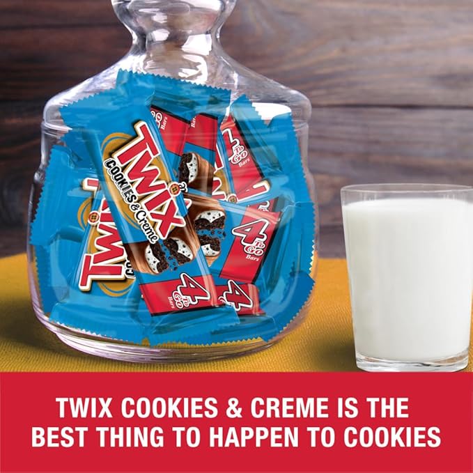 TWIX Cookies &amp Creme Chocolate Cookie Bar Candy 4 To Go Size 2.87-Ounce (Pack of 20)