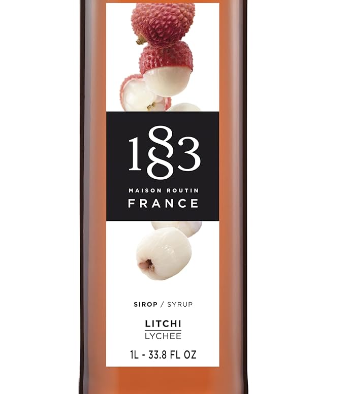 1883 Lychee Syrup for Drinks Made in France 1 Liter Glass Bottle