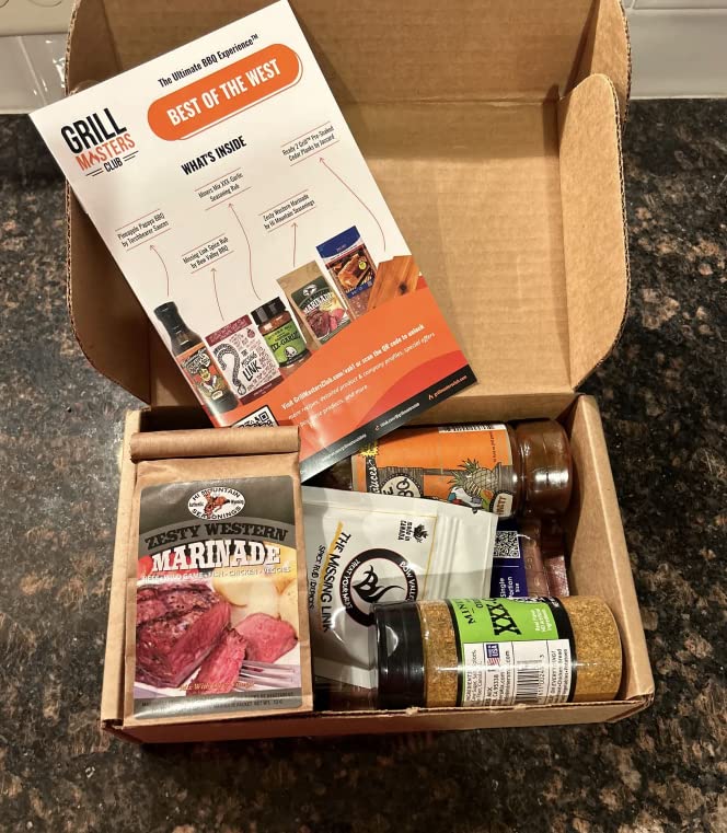 Grill Masters Club Best of The West BBQ BBQ Box | Premium BBQ Spices Sauces and Seasoning for the Ultimate Grill Master | Essential for Cooking Grilling and Smoking | Perfect Grill Gift for Men &am