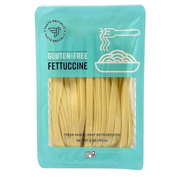 Gluten-Free Pasta Fettuccine Fresh Brown Rice Noodles Cook in Just 3 Minutes by Taste Republic Frozen 9oz (6 pack)