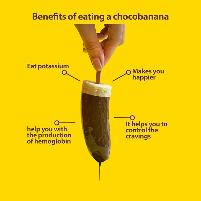 CHOCOMELHER Clasico - 12 Pack Milk Chocolate Flavored Coating for Chocobananos - Best to Cover Frozen Bananas &amp Strawberries - Traditional Snack - 12 of 13.22 oz Bags.