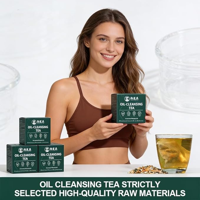 ZLYING Herbal Cleanse Tea Organic Oil Reducing Tea Traditional Formula with Cassia Seed Winter Melon Lotus Leaf Poria Green Tea for Wellness 20 Tea Bags and a cup
