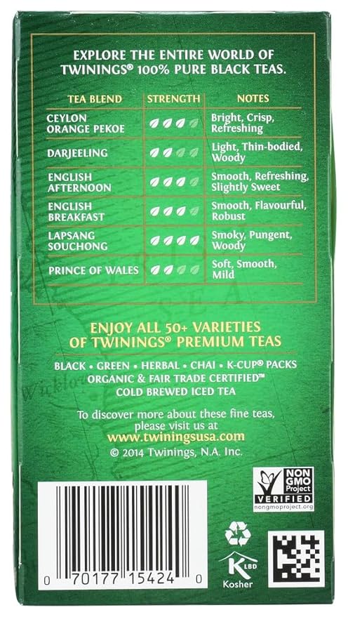 Twinings Irish Breakfast Tea Tea Bags 20-Count Boxes (Pack of 6)