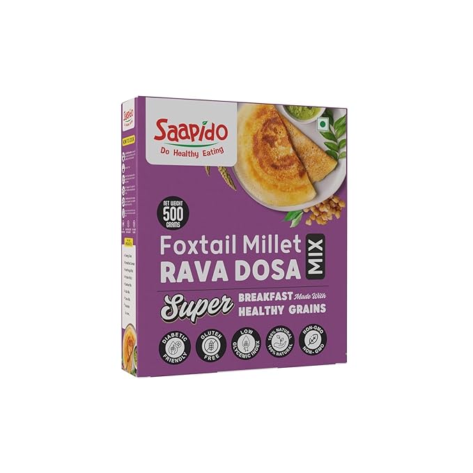 SAAPIDO Foxtail Millet Dosa Mix (Dosa Batter) Natural and Healthy Food Instant Millets Breakfast Mix- Rich in Protein &amp High Fiber (1.1 lbs)