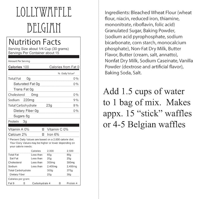 LollyWaffle® Belgian Waffle Mix 20 Lbs. (Belgian)