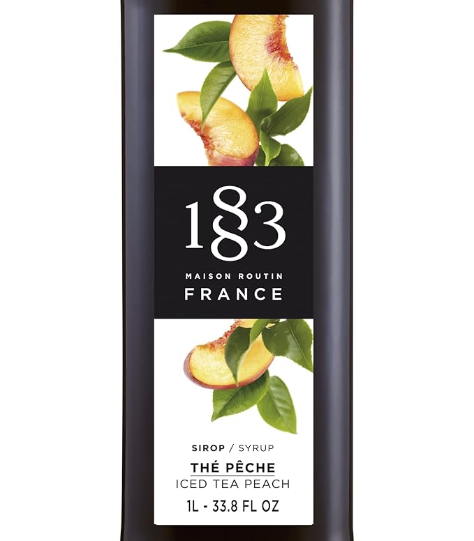 1883 Iced Tea Peach Syrup for Drinks Made in France 1 Liter Glass Bottle
