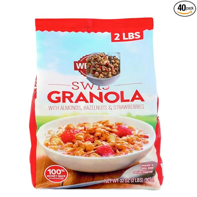 Premium Breakfast Granola Cereal with almonds coconut and hazelnuts 2 Pounds (1 Pack)