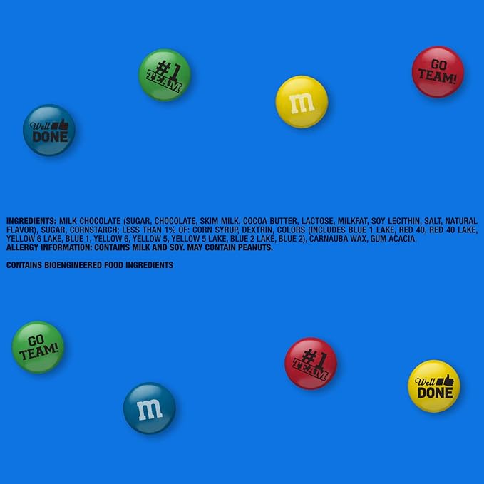 M&ampM’S WORLD Great Team Milk Chocolate Candy 5lbs of Bulk Candy in Resealable Pack for Team Events Athletic Awards Business Meetings Client Thank Yous Customer Appreciation