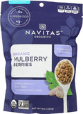 Navitas Naturals Organic Mulberry Berries Sun-Dried White Mulberries 8 oz(Pack of 2)