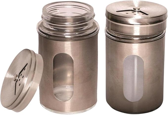 For 3 oz Seasoning Containers with Windows &amp Pour Holes for Kitchen. BBQ Restaurant 2 Pack