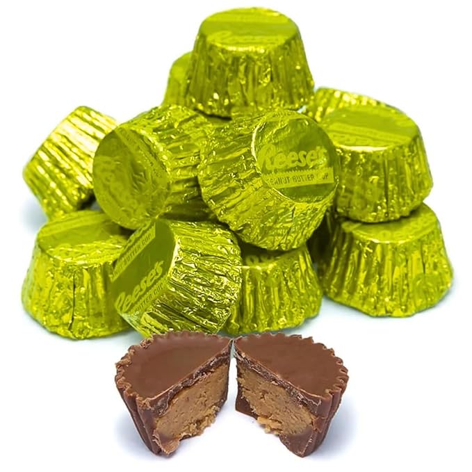 CandyKrave Reses Peanut Butter Foil Cups Candy 1lb Bulk Peanut Butter Easter Foil Cups Chocolate Candy - Deliciouse chocolate Candies For Birthday parties &amp all Ocassions