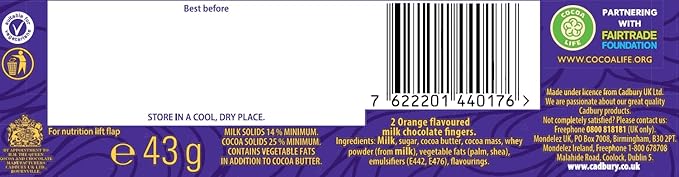 Cadbury Twirl Orange Chocolate Bar 43 g (Pack of 48)