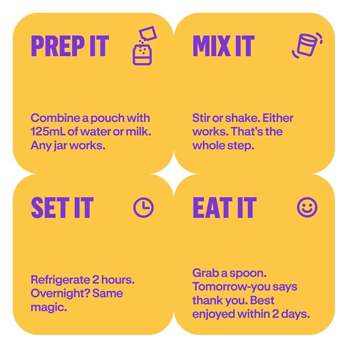 Chialove Overnight Chia with Oats Banana Bread | 12g of protein | Low Sugar | Rich in Fiber Vegan Gluten-free Non-GMO | Ready to Eat Breakfast - 27.5 oz Bags - 2 Pack