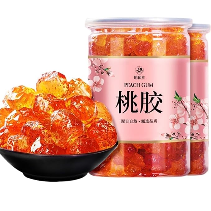 Pure Peach Gum Snow Swallow &amp Saponin Rice Kernel Combo No Impurities Natural Edible Nourishing Ingredients Ready for Stewing Dessert &amp Drinks (250g Peach Gum)