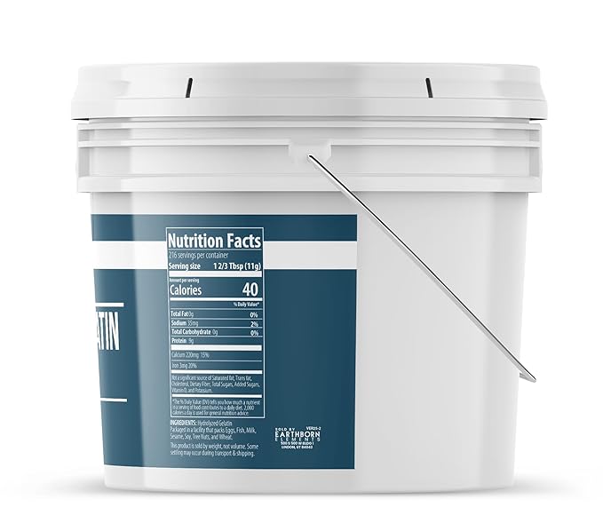 Earthborn Elements Beef Gelatin Powder 1 Gallon Bucket Thickener Home Cooking