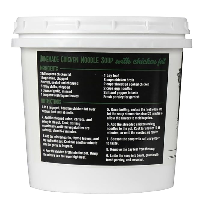 Gourmet Rendered Chicken Fat | 1.5 lb Tub | Paleo-Friendly Cooking &amp Baking Fat by Cornhusker Kitchen