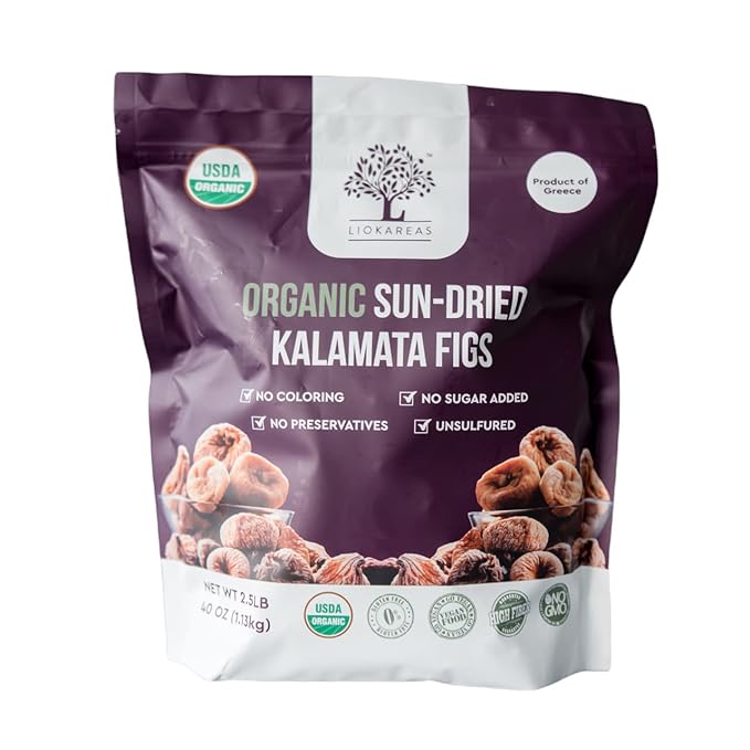 ORGANIC GREEK Kalamata Sundried Figs - USDA Organic Certified - NONGmo - Vegan - Gluten Free - High Fiber - No Sugar Added - No Preservatives - No Coloring - Unsulfured - Product of Greece - Sweet Tas